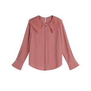 Coral Red Chiffon Blouse